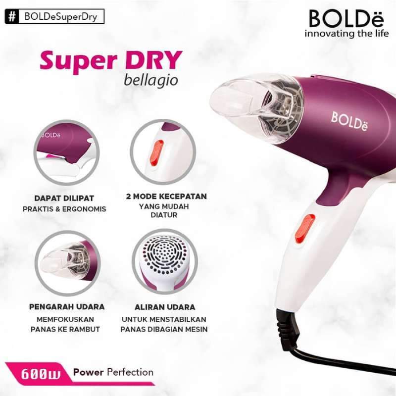 Bolde Hair Dryer Super Dry Bellagio - Magenta